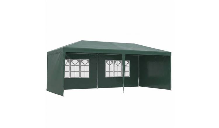 Outsunny Steel Frame Windowed Party Tent - Green