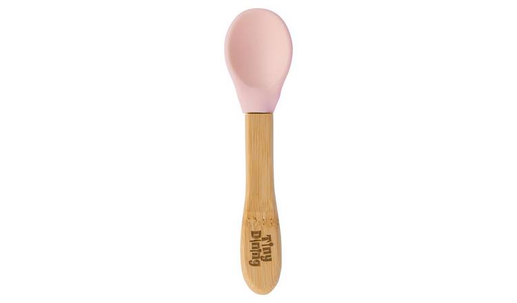 Tiny Dining Bamboo Silicone Tip Spoon - Pastel Pink