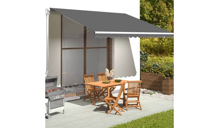 Walplus Polyester Awning - Anthracite - 450 x 350 cm - 430 x 345 cm Fabric