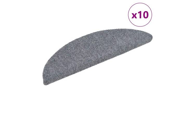 Walplus Pack of 10 Self-Adhesive Stair Mats - Light Grey - 56 x 17 cm