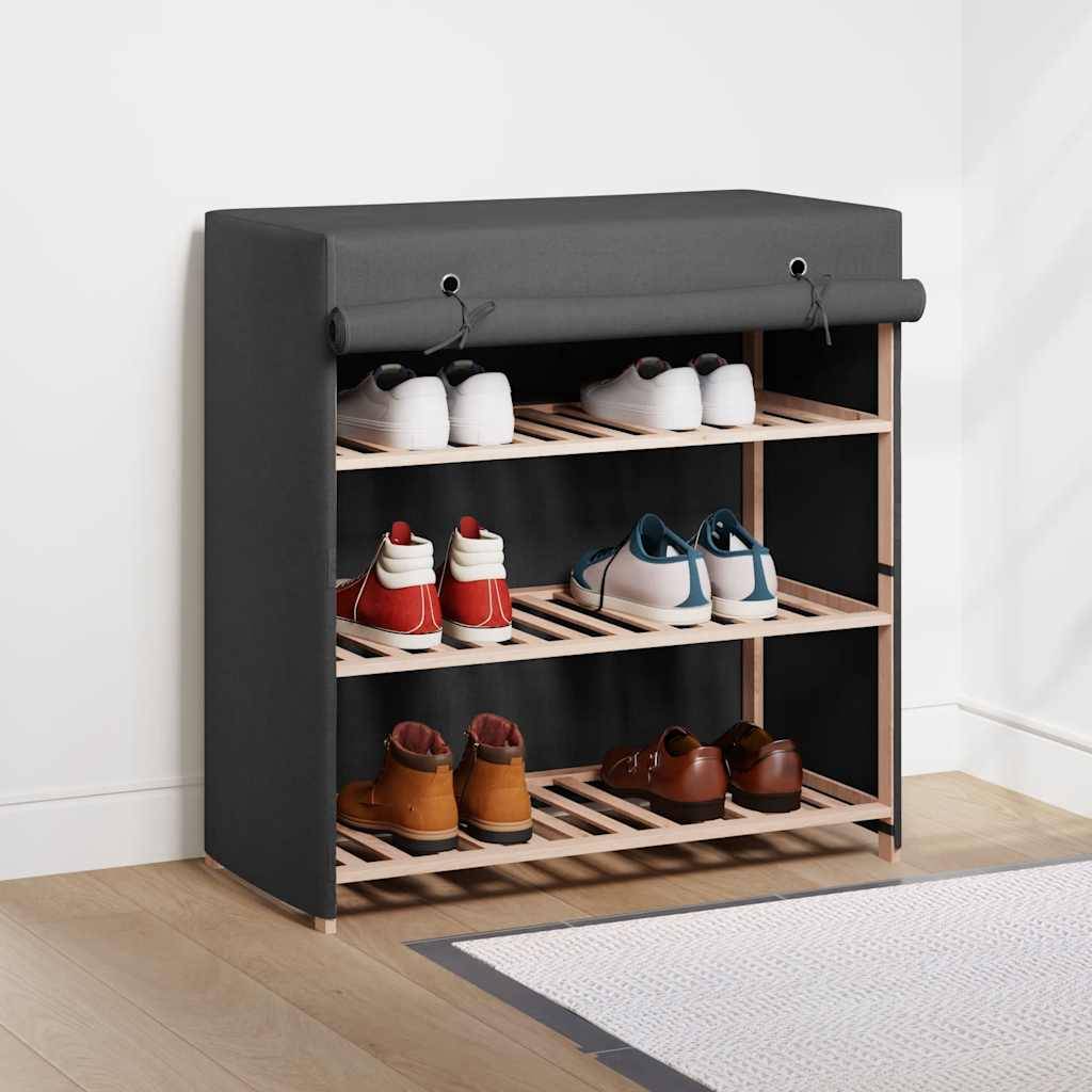 Walplus Solid Wood Shoe Cabinet - Grey - 79 x 40 x 80 cm - Image 1