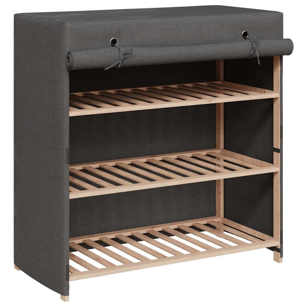Walplus Solid Wood Shoe Cabinet - Grey - 79 x 40 x 80 cm - Image 2