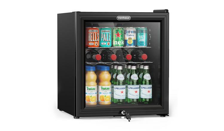 VonHaus 50L Drinks Fridge w/ Lock & LED Control - Glass Door