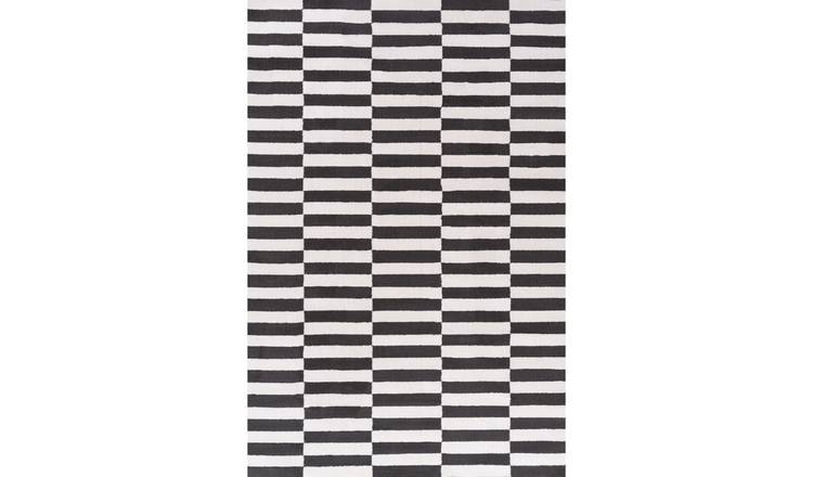 The Rugs Dark Grey Loft Striped Rug - 120 x 170cm