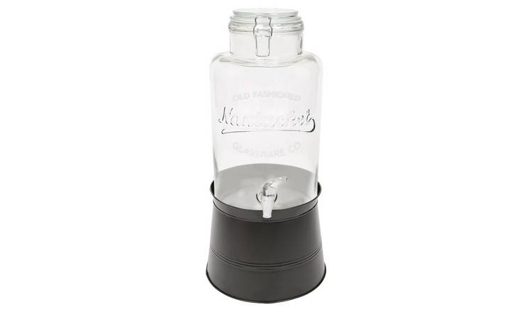 Rink Drink Glass Drinks Dispenser with Tap & Black Bucket Stand - 8.7L