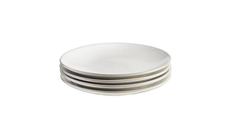 Cooks Professional Set of 4 26cm Nordic Stoneware Dinner Plates - White