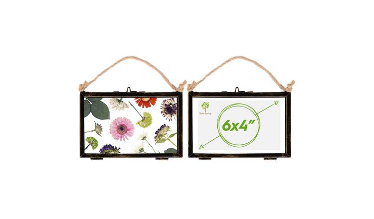 Nicola Spring Hanging Metal Photo Frames - 6" x 4" - Set of 2 - Black