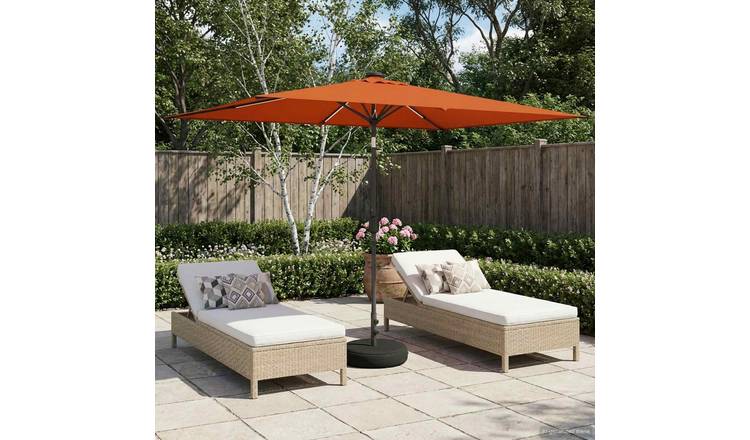 Walplus Polyester Garden Parasol - Terracotta - 290 x 190 x 235 cm