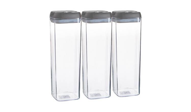 Argon Tableware Plastic Food Storage Containers - Grey - Set of 3