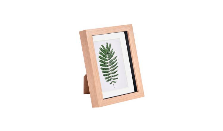 Nicola Spring 3D Box Photo Frame - 5 x 7" with Mount - Light Wood