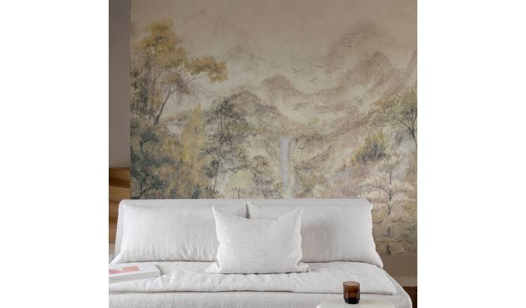 Grandeco Boutique Kampala Trees 5 Lane Repeatable Wallpaper Mural  - Green