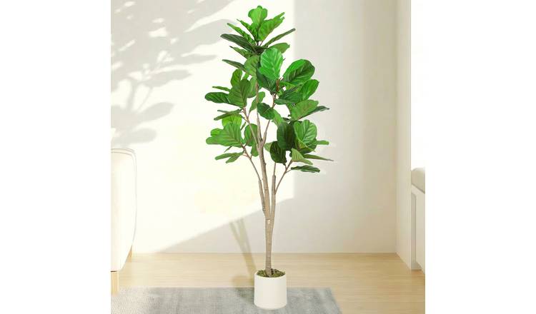 HOMCOM 5FT Artificial Fiddle Leaf Fig Tree - Green