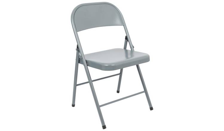 Harbour Housewares Metal Folding Chair - Matt Grey