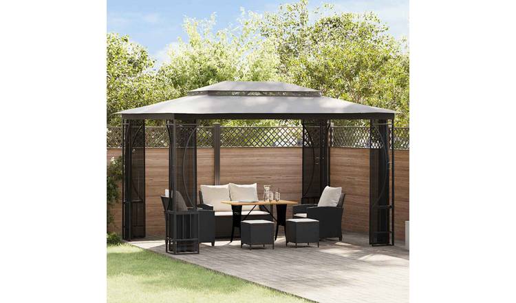 Walplus 300 x 400 x 265 cm Gazebo with Nets - Anthracite