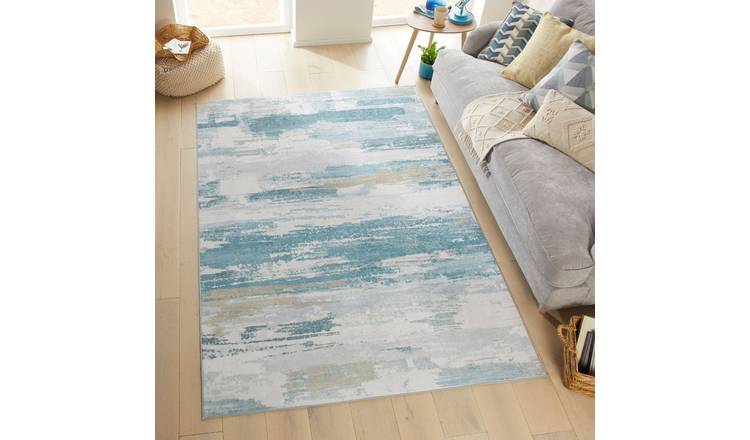 Mega Flooring Blue Modern Abstract Rug - 120 x 180cm