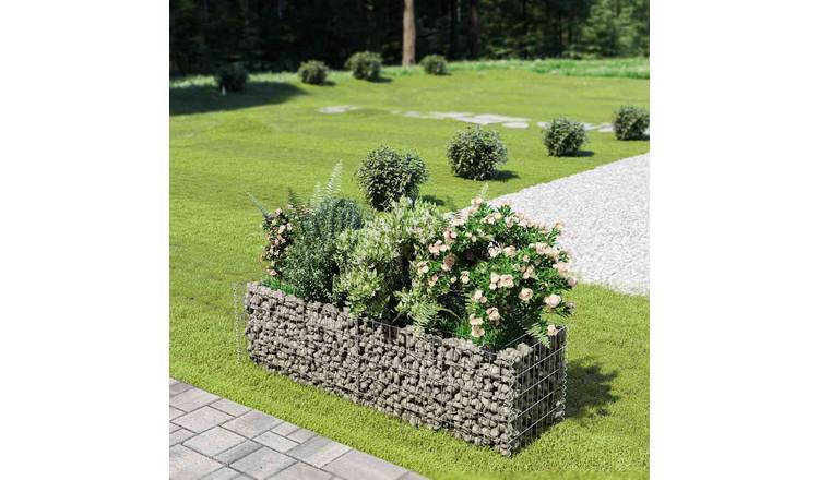 Walplus Galvanised Steel Gabion Raised Bed - Silver - 180 x 50 x 50 cm
