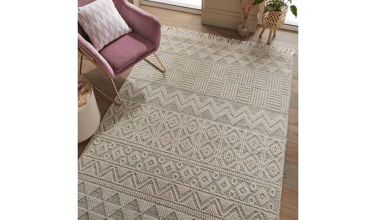 Mega Flooring Beige Kilim Geometric Rug - 160 x 220cm