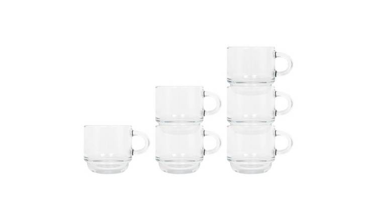 LAV Cozy Stacking Glass Espresso Cups - 90ml - Pack of 6