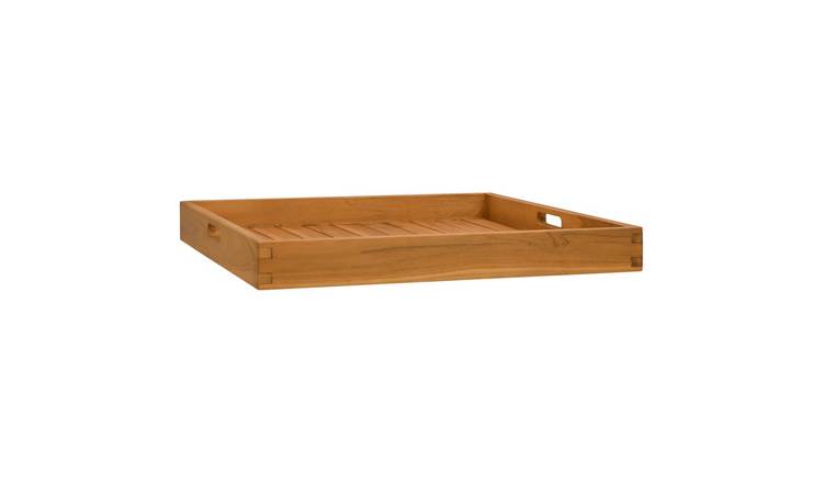 Walplus Wood Serving Tray - Brown - 60 x 60 x 7 cm