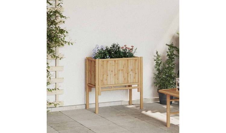 Walplus Bamboo Raised Garden Bed - Brown - 70 x 35 x 70 cm