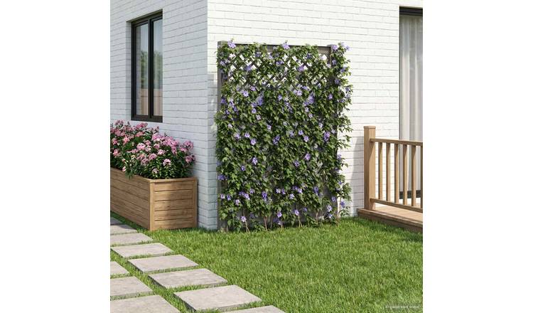 Walplus Polypropylene Garden Trellis - Grey - 99 x 6 x 165 cm