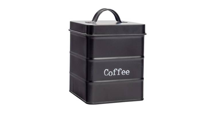 Harbour Housewares Vintage Metal Kitchen Coffee Canister - Black