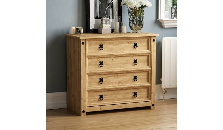 Vida Designs Corona Rustic 4 Drawer Chest - Pine