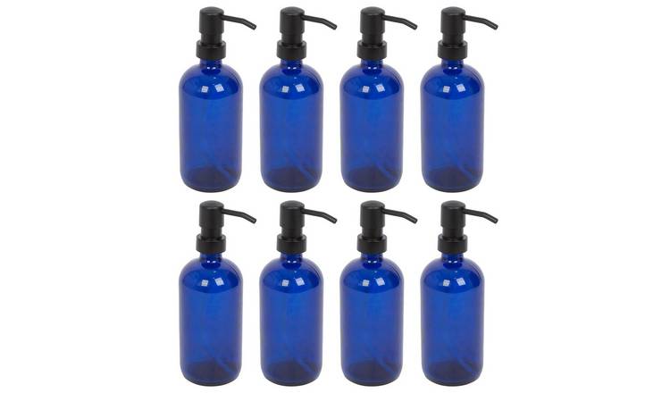 Harbour Housewares Glass Soap Dispensers  - Blue - Pack of 8