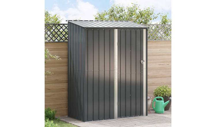 Walplus Garden Sheds Metal - Anthracite - 153.5 x 86 x 200 cm