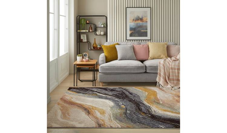 Mega Flooring Beige Modern Abstract Rug - 240 x 330cm
