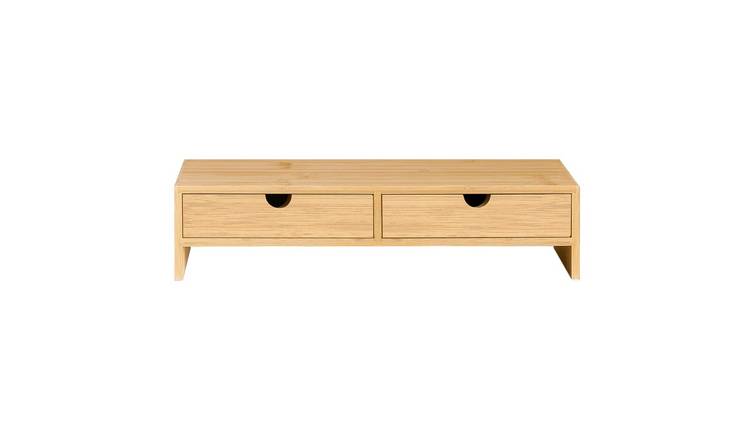 SoBuy 2 Drawer Monitor Stand - Bamboo