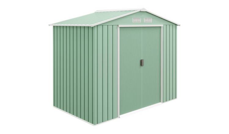 Outsunny Metal Waterproof Garden Shed for Patio Lawn with Vents - Light Green