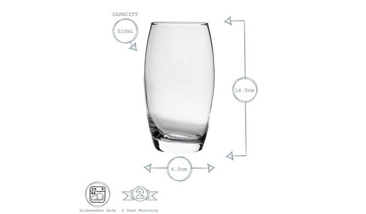 LAV Empire Highball Glasses - 510ml - Clear - Pack of 12