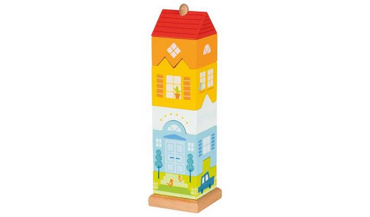 Goki Town House Wooden Stacking Tower Playset