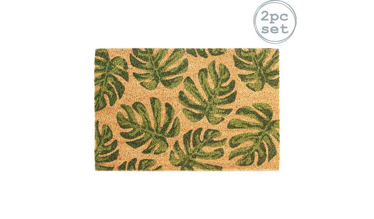 Nicola Spring Coir Door Mats - Monstera - Pack of 2