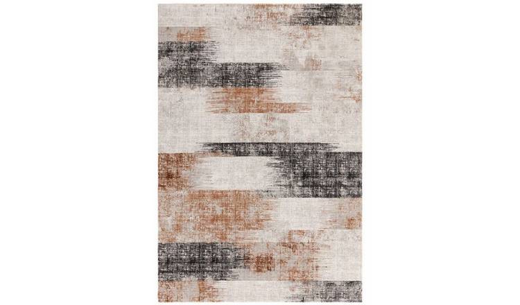 Mega Flooring Orange Modern Abstract Rug - 120 x 170cm
