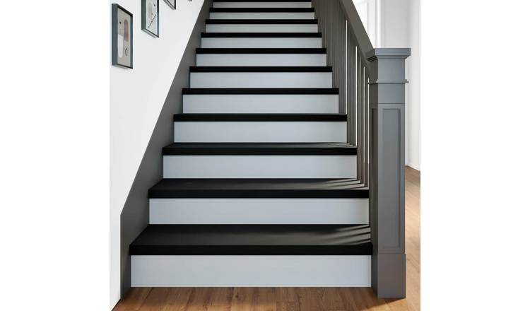 Walplus Pack of 8 Carpet Stair Treads - Brown Black - 90 x 25 cm