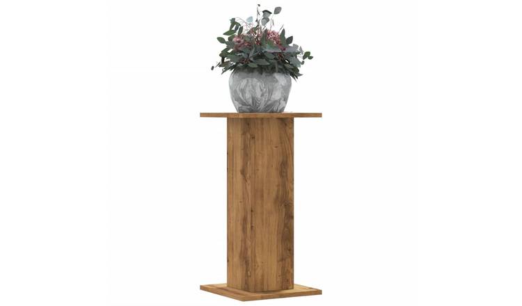Walplus Pack of 2 Engineered Wood Plant Stand - Artisian Oak - 30x30x60 cm