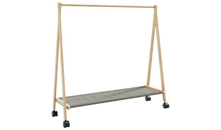 Walplus Bamboo Clothes Rack Varnished Finish Foldable - 106 x 34 x 106.5 cm