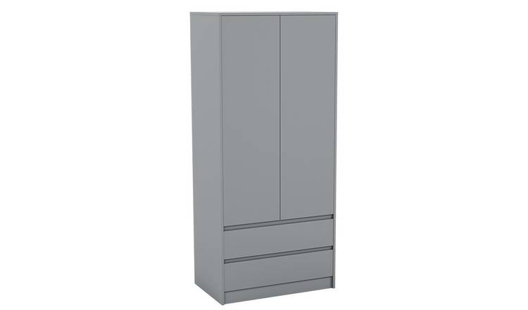 Vida Designs Denver 2 Door 2 Drawer Wardrobe - Grey