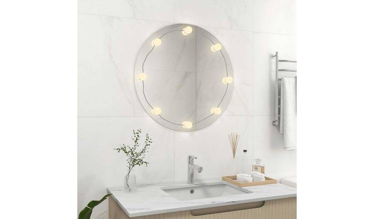 Walplus LED Round Glass Wall Mirror - Silver - 70 cm