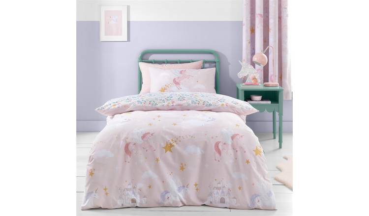 Catherine Lansfield Fairytale Unicorn Duvet Cover Set - Double - Pink