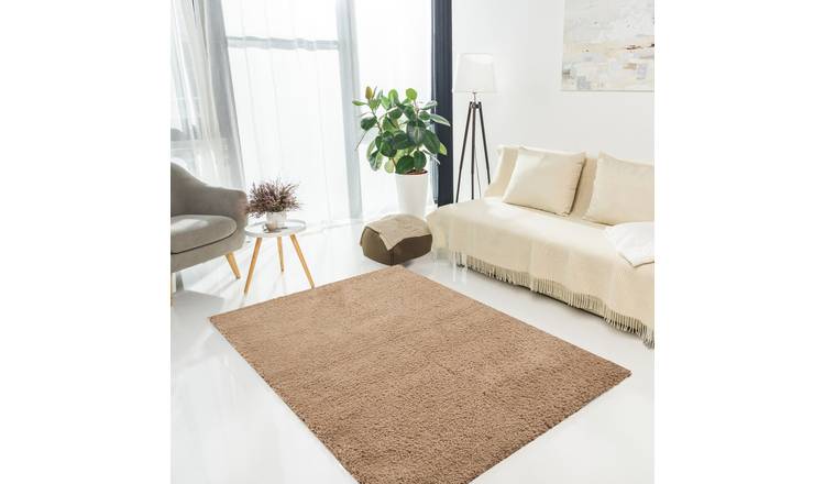 DS Living Cloud Luxe Plain Shaggy Rug - Latte - 160x120cm