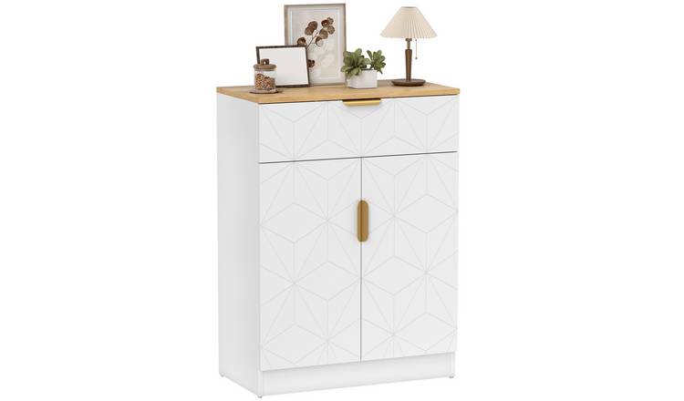 HOMCOM Modern Storage Sideboard with Adjustable Shelves - White