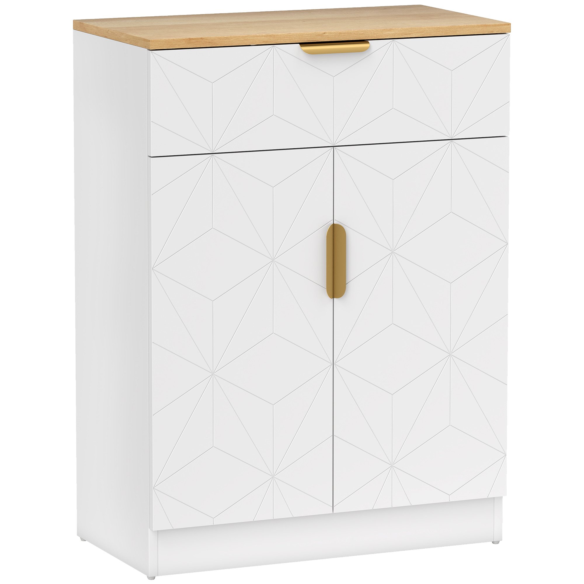 HOMCOM Modern Storage Sideboard with Adjustable Shelves - White - Image 2