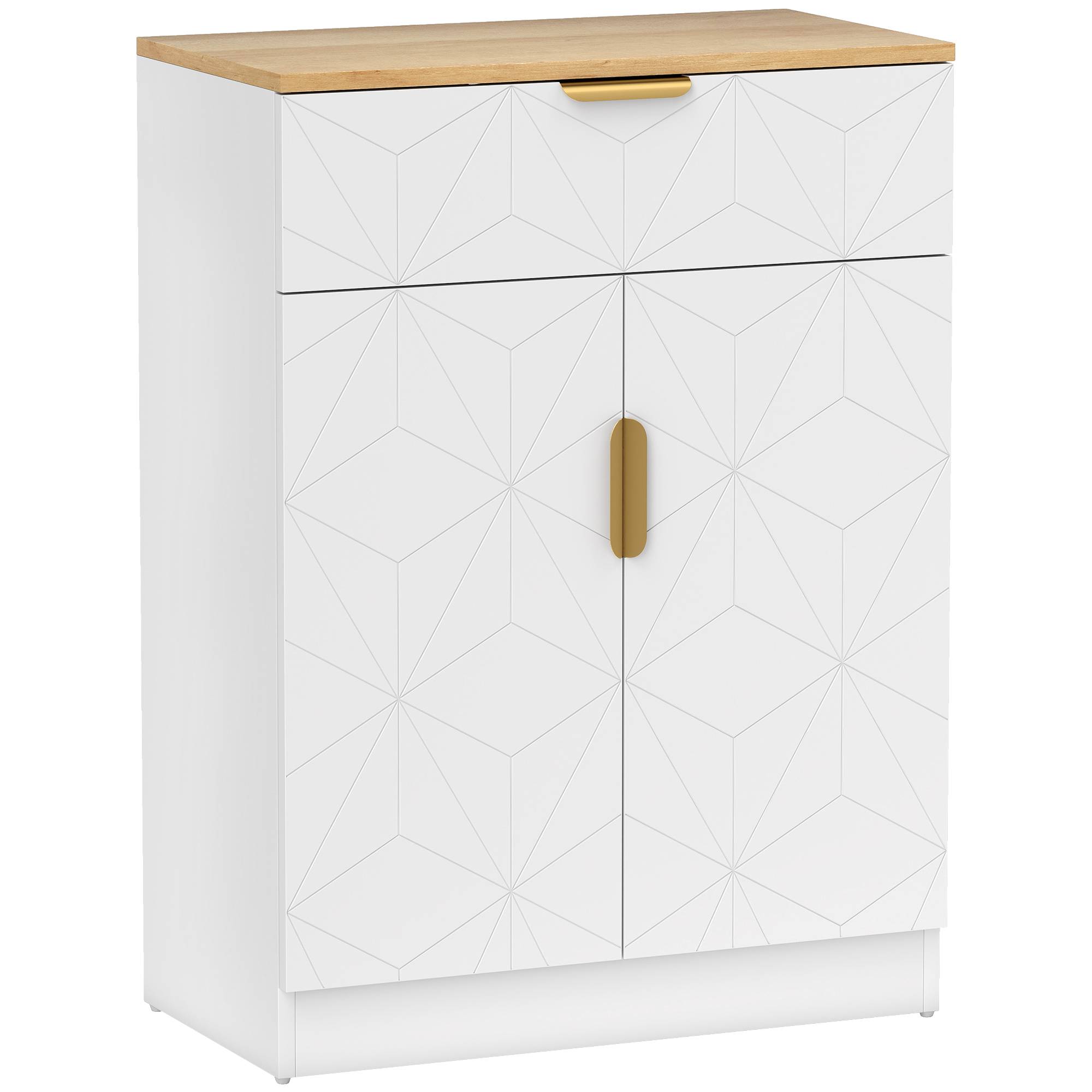 HOMCOM Modern Storage Sideboard with Adjustable Shelves - White - Image 2