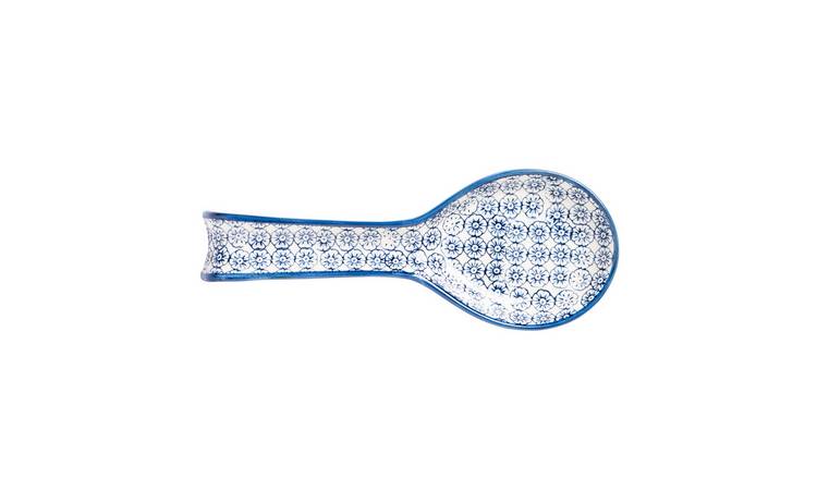 Nicola Spring Hand-Printed Kitchen Spoon Rest - Navy