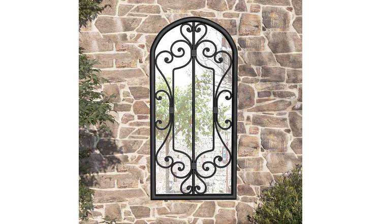 Walplus Iron Garden Mirror Modern Design - Black - 100 x 45 cm