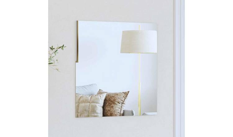 Walplus Square Tempered Glass Wall Mirror - Silver - 50 x 50 cm