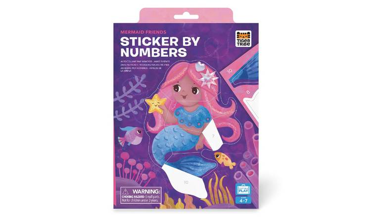 Tiger Tribe Sticker By Numbers Mermaid Friends - 4 Years +